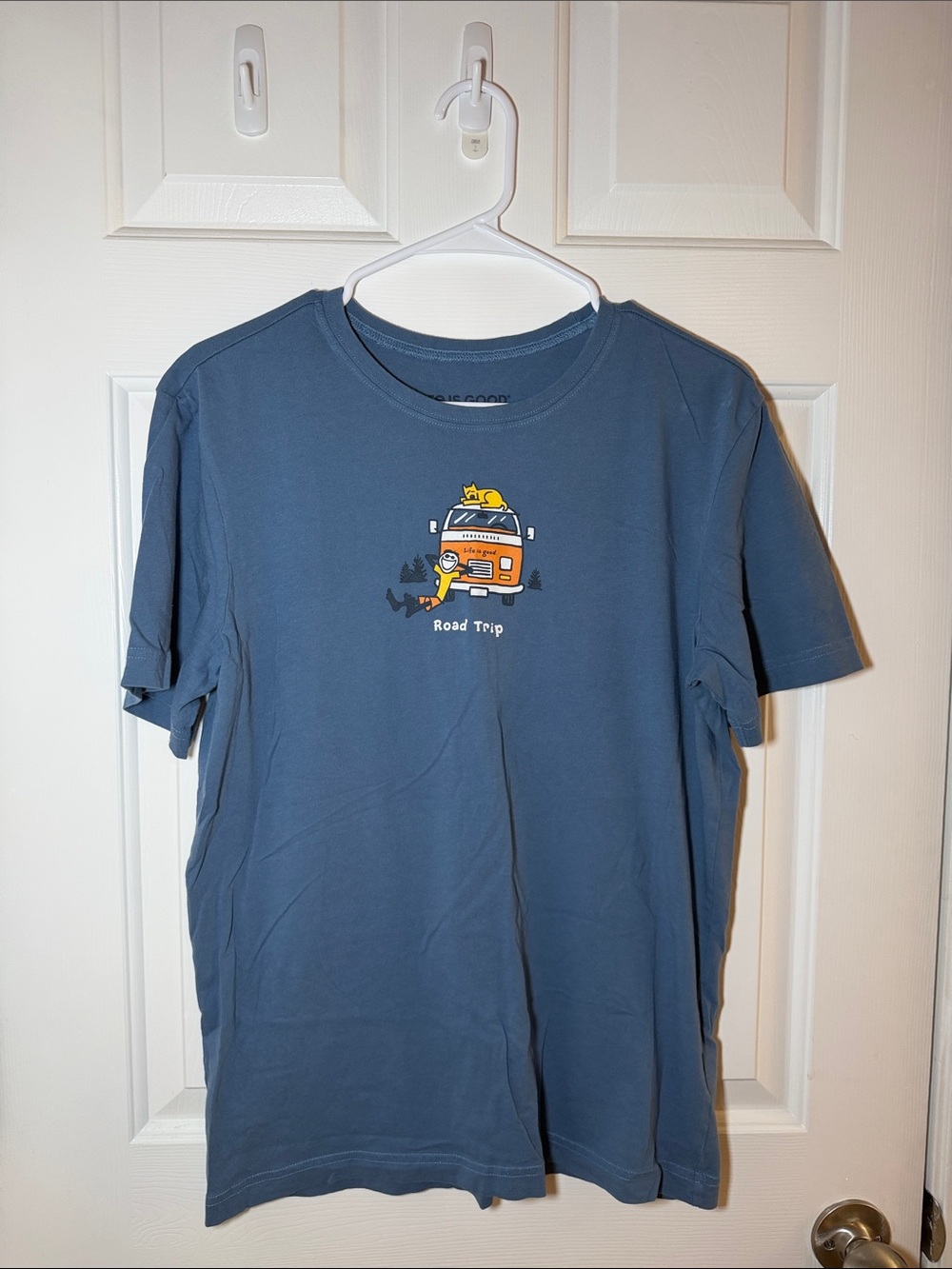 Life Is Good Blue Road Trip Graphic Tee